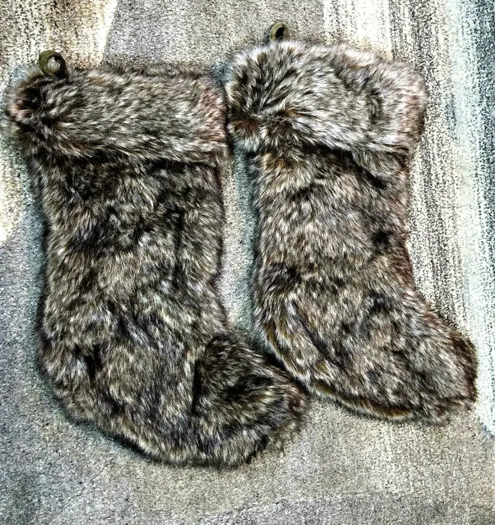 STOCKING VELOUR MARRON